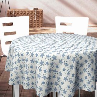 Captain-Cook-blauw-bladeren-makkelijk-wasbaar-PVC-wit