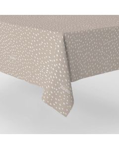 beige-tafelkleed-afwasbaar-stippen