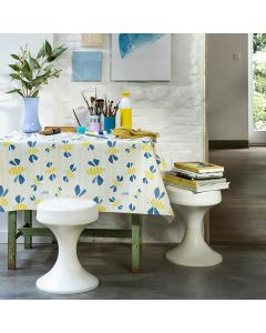 beitjes-geel-blauw-Captain Cook-vrolijk tafelzeil
